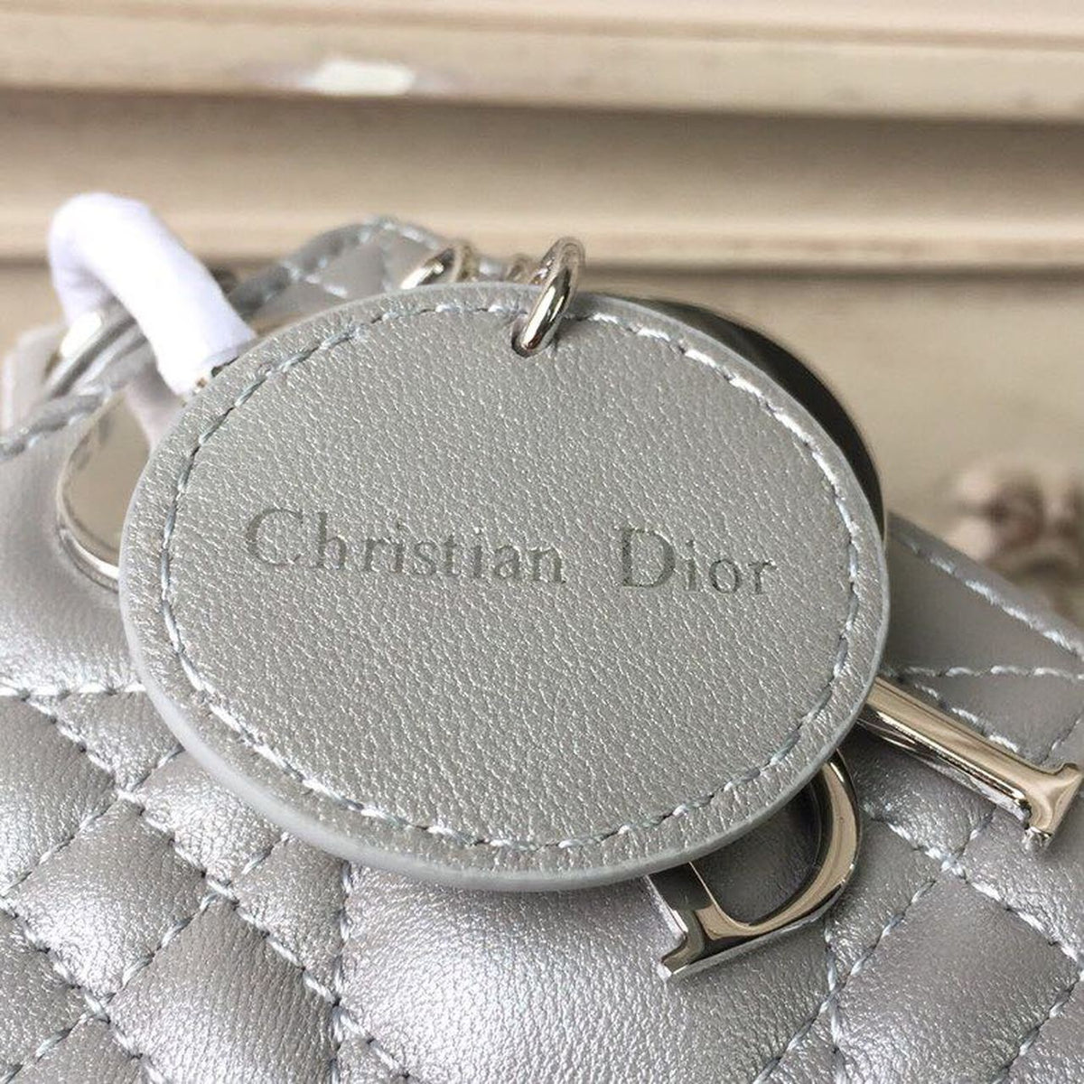 Christian Dior Mini Lady Dior Bag 18cm with Chain Silver Hardware Lambskin Leather Spring/Summer Collection, Pearl Gold –…