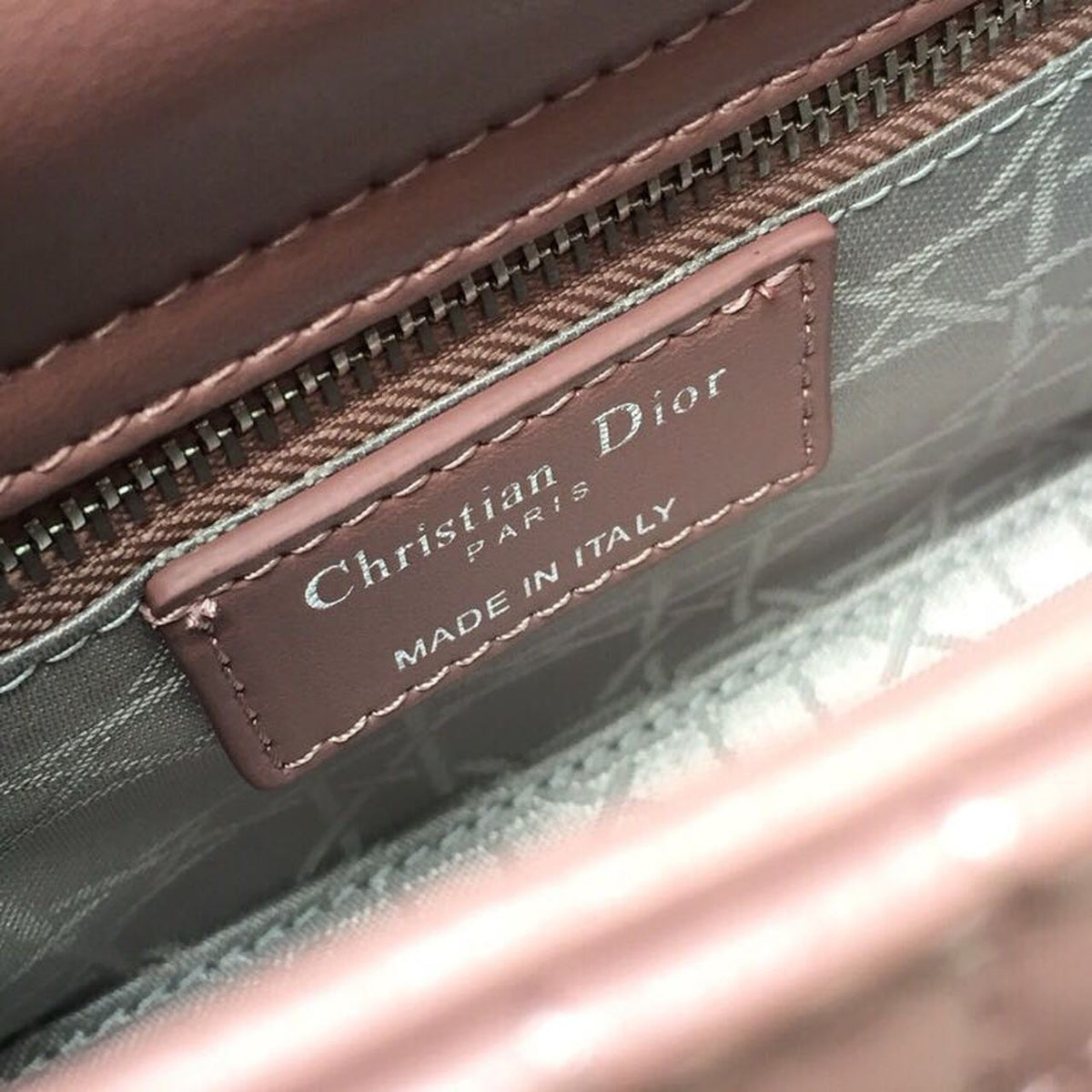 Christian Dior Mini Lady Dior Bag 18cm with Chain Silver Hardware Lambskin Leather Spring/Summer Collection, Dusty Pink –…