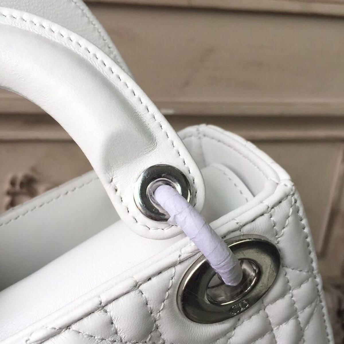 Christian Dior Mini Lady Dior Bag 18cm with Chain Silver Hardware Lambskin Leather Spring/Summer Collection, White – product…