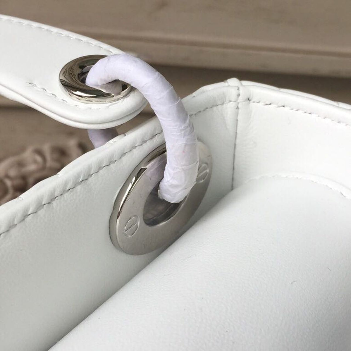 Christian Dior Mini Lady Dior Bag 18cm with Chain Silver Hardware Lambskin Leather Spring/Summer Collection, White – product…