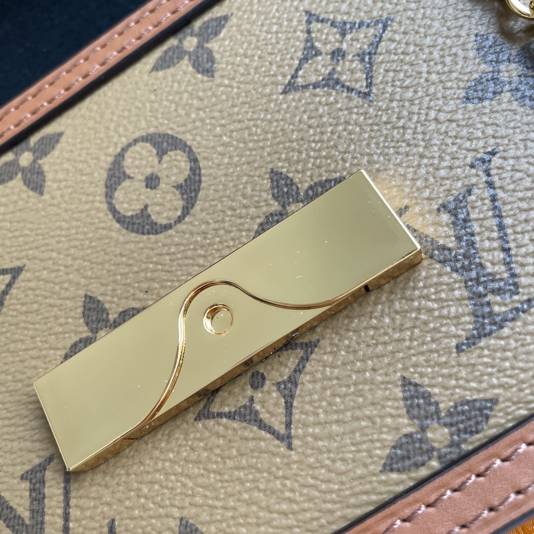 Louis Vuitton Dauphine Chain Wallet Combines Monogram And Monogram Reverse Canvas By Nicolas Ghesquière For Women, Women’s…