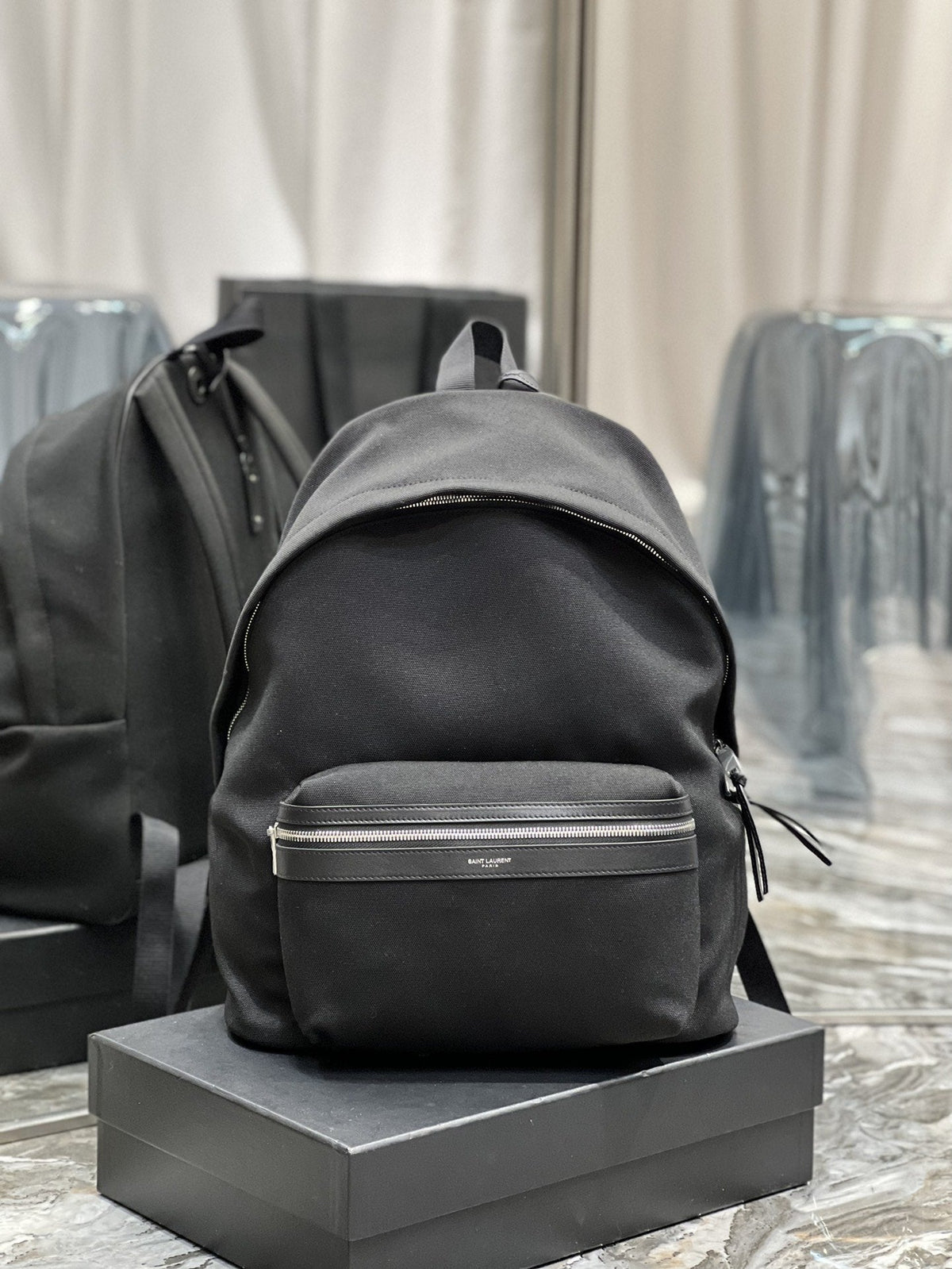 Saint Laurent City Backpack In Canvas Unisex 38cm Black – product image 9