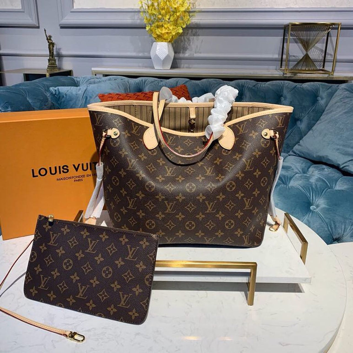 Louis Vuitton Neverfull MM Bag 32cm Monogram Canvas Spring/Summer Collection M40995, Beige – product image 1