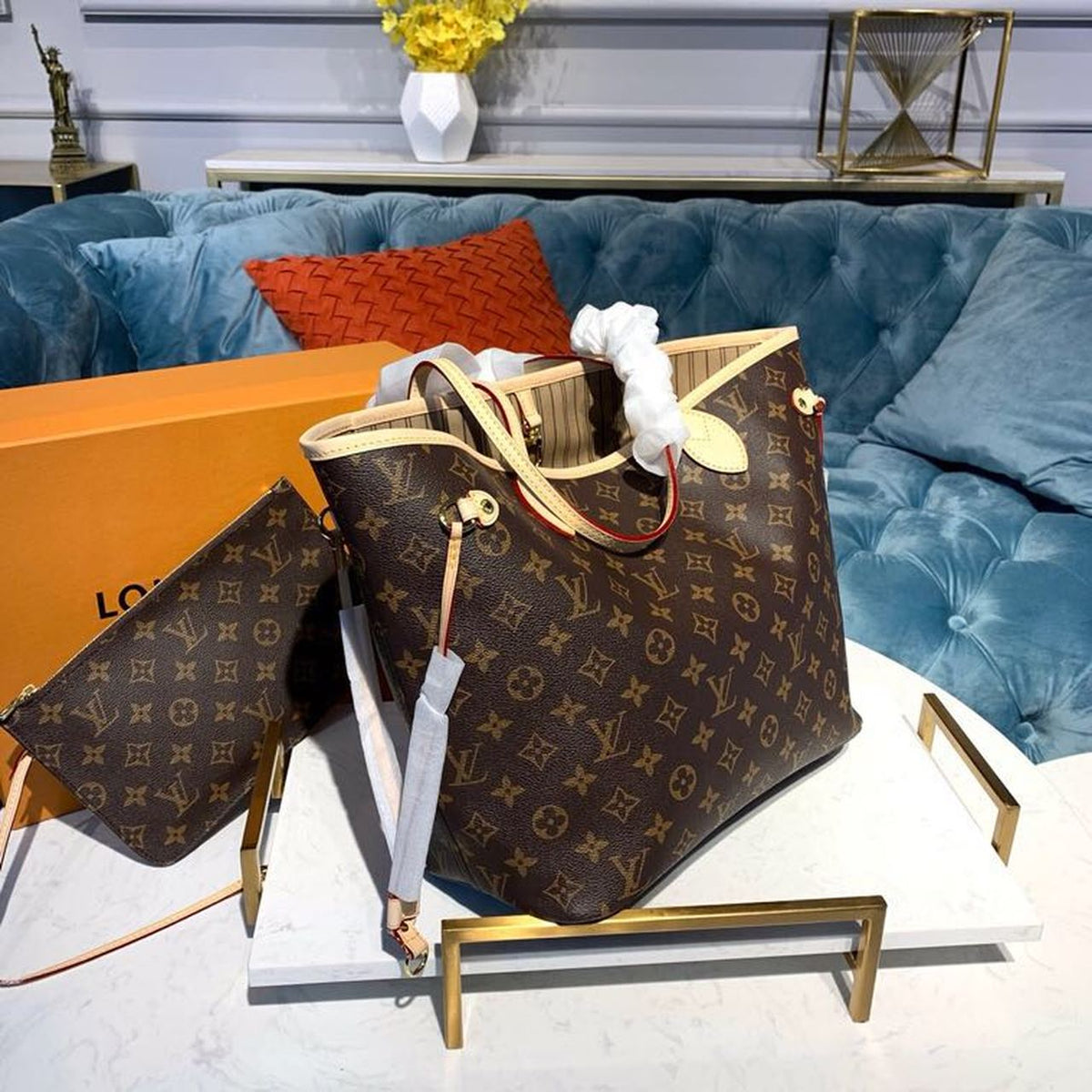 Louis Vuitton Neverfull MM Bag 32cm Monogram Canvas Spring/Summer Collection M40995, Beige – product image 4