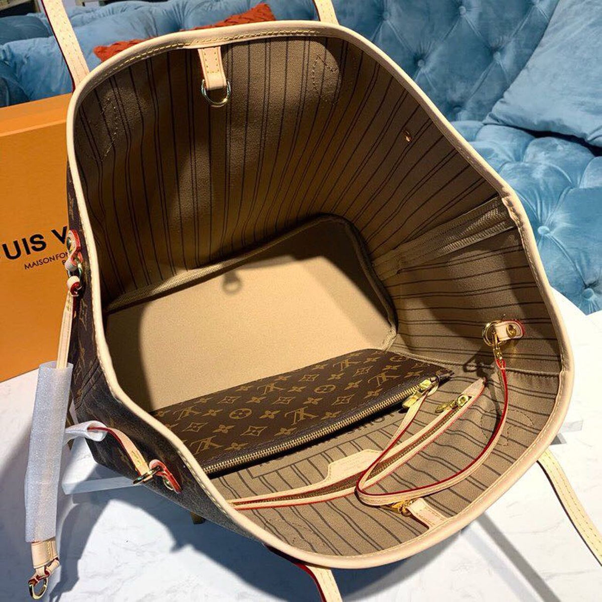 Louis Vuitton Neverfull MM Bag 32cm Monogram Canvas Spring/Summer Collection M40995, Beige – product image 13