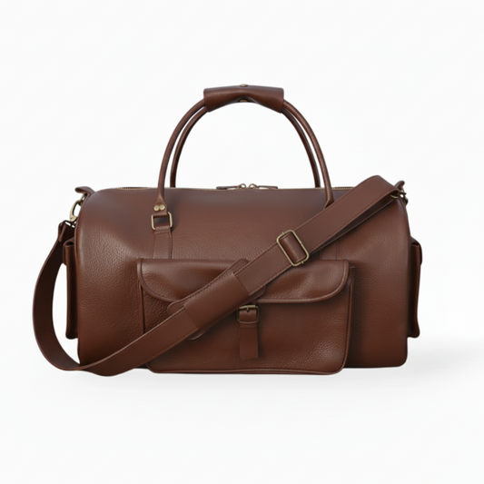Jacketcart Softy Dark Brown Full-Grain Leather Duffel Bag