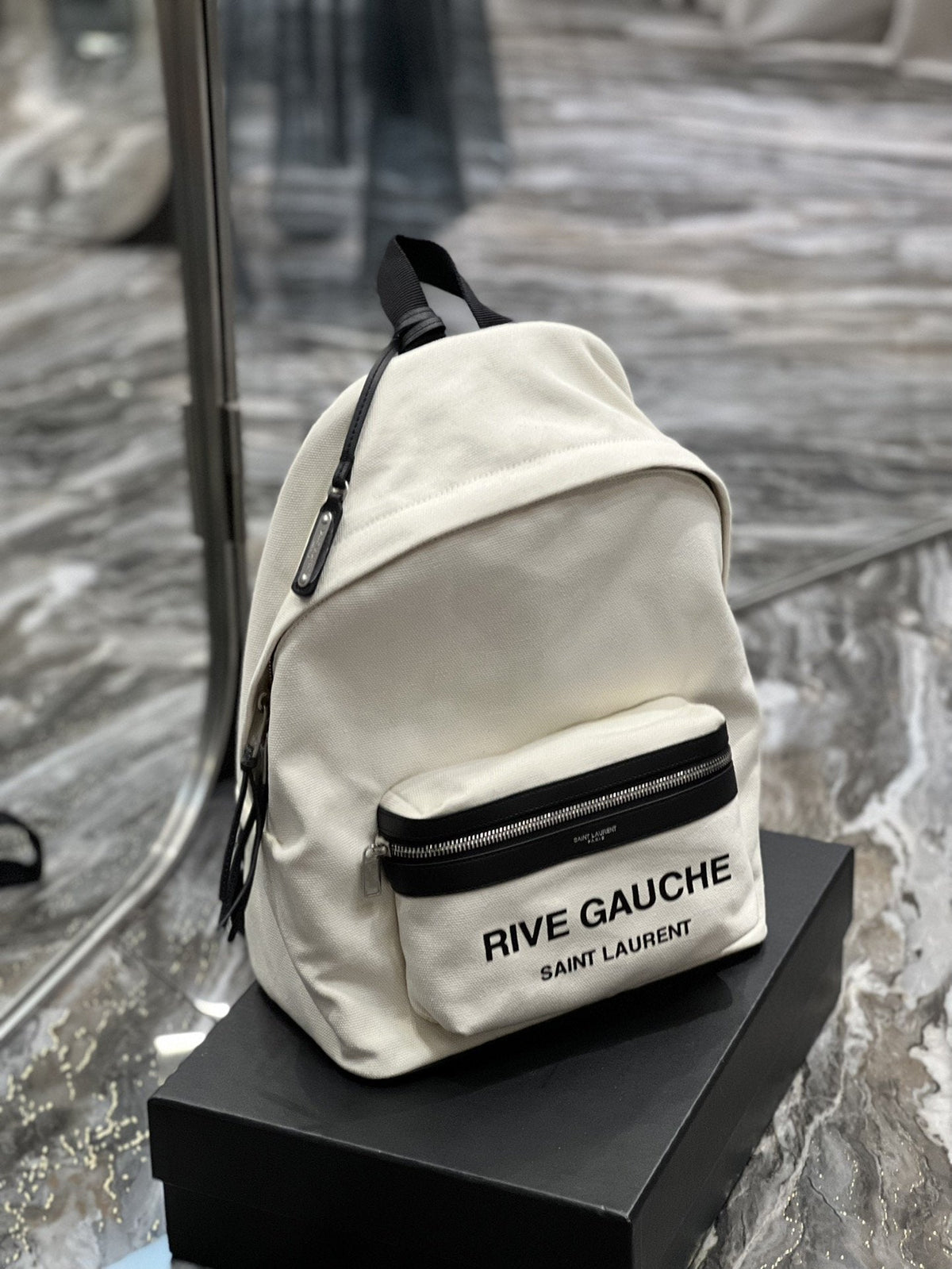 Saint Laurent City Backpack In Canvas Unisex 35cm White – product image 2