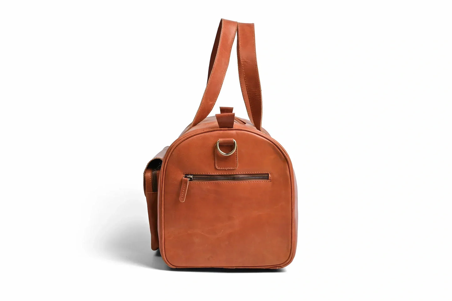 Jacketcart Shangrila Tan Full-Grain Pull-Up Leather Duffel Bag