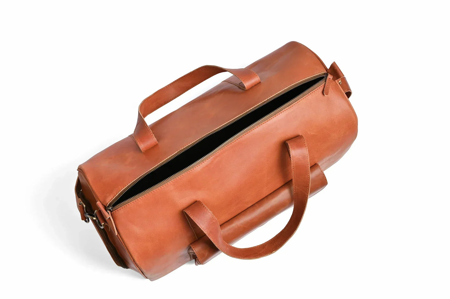 Jacketcart Shangrila Tan Full-Grain Pull-Up Leather Duffel Bag