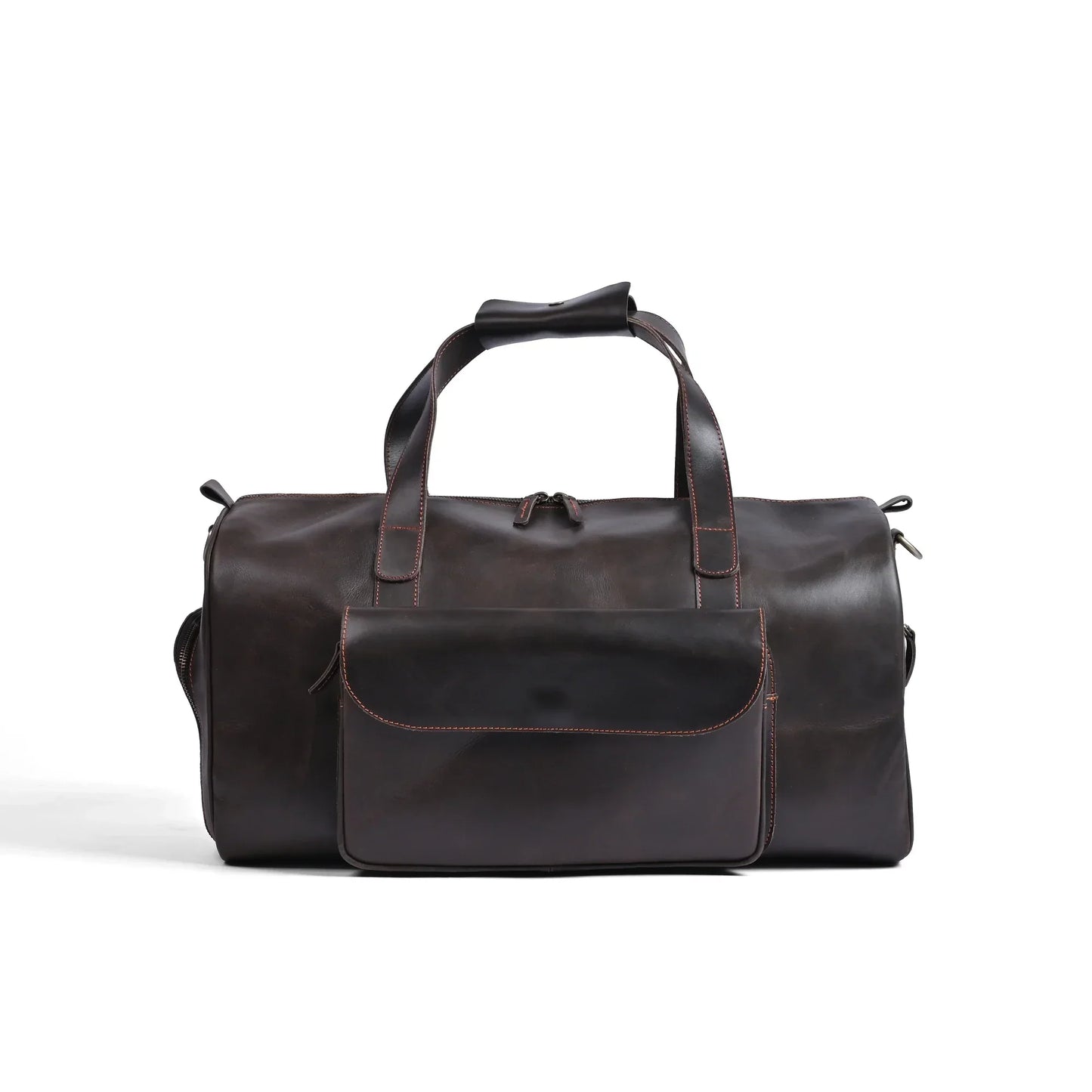 Jacketcart Choco Full-Grain Pull-Up Leather Duffel Bag
