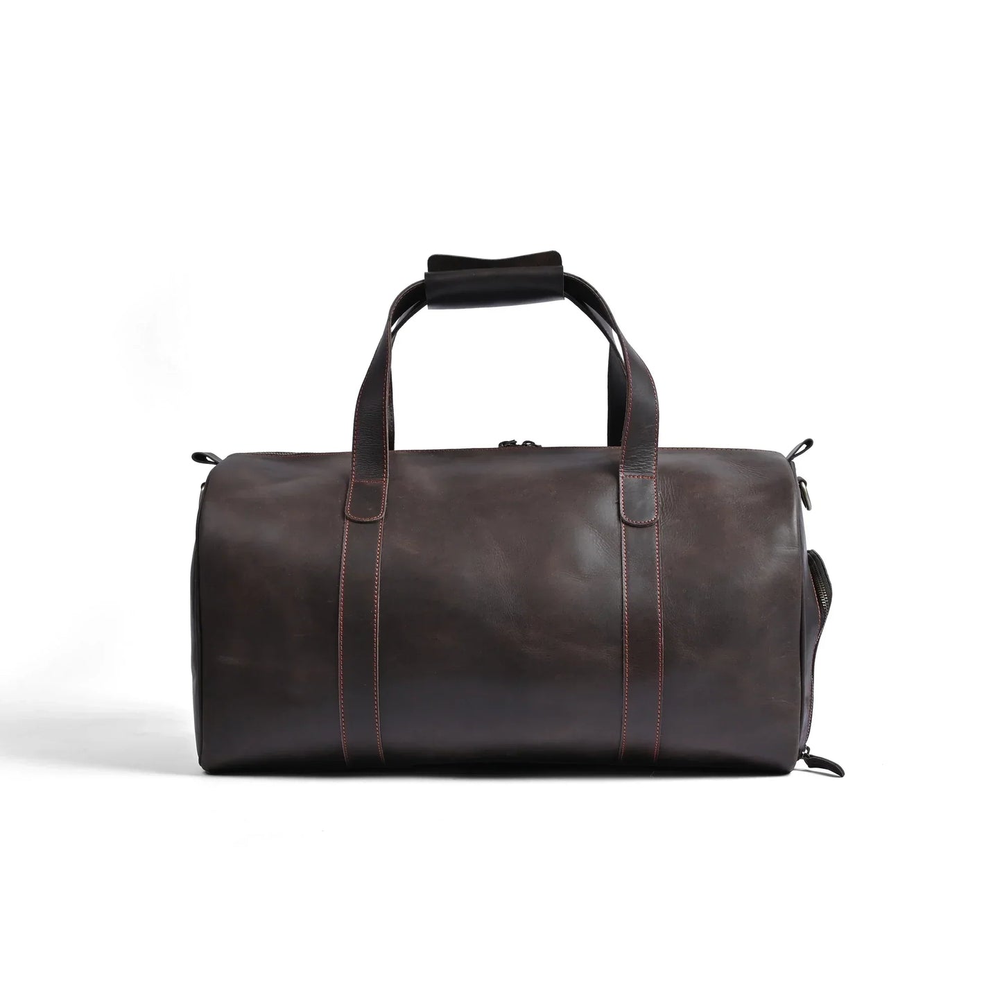 Jacketcart Choco Full-Grain Pull-Up Leather Duffel Bag