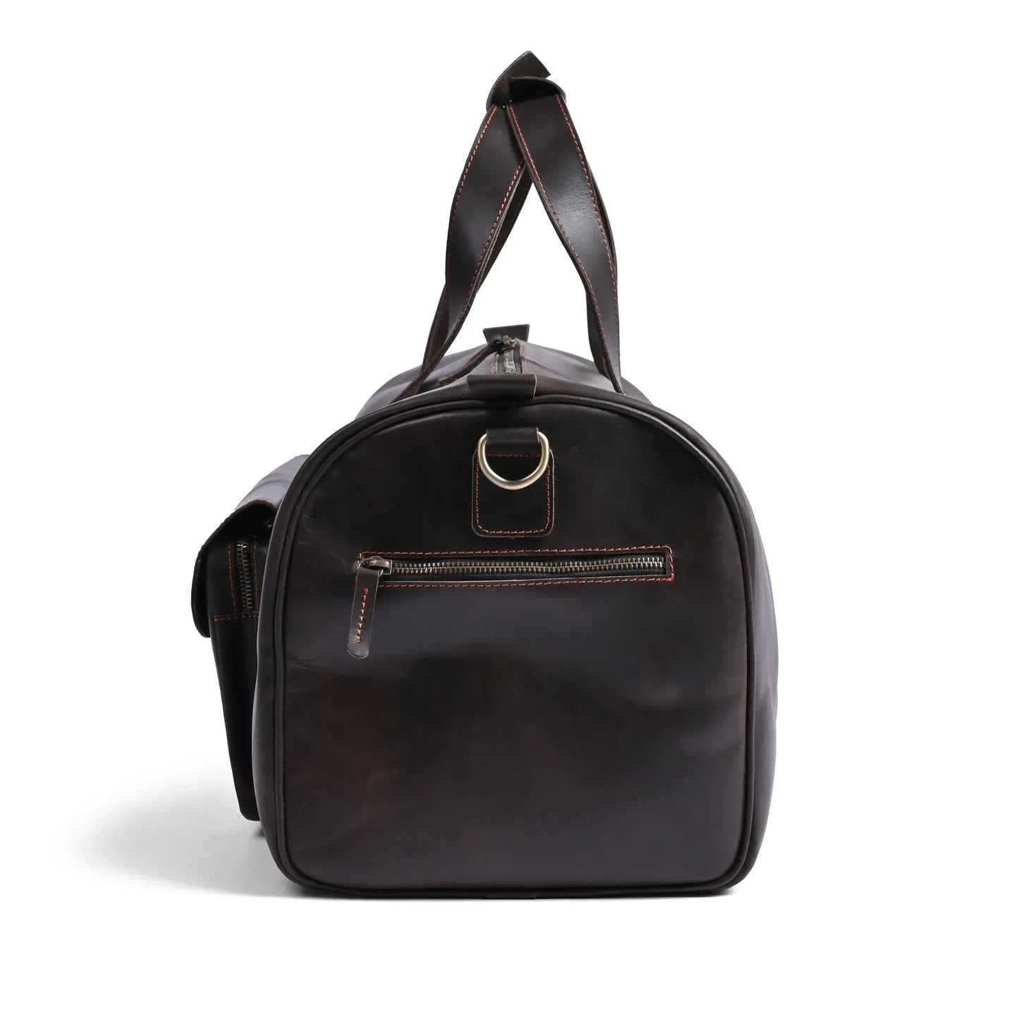 Jacketcart Choco Full-Grain Pull-Up Leather Duffel Bag