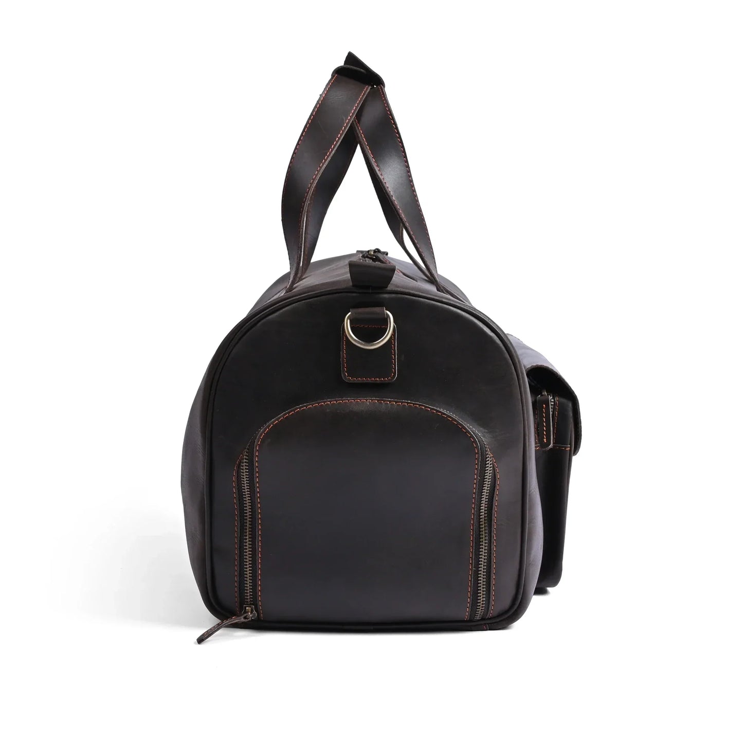 Jacketcart Choco Full-Grain Pull-Up Leather Duffel Bag