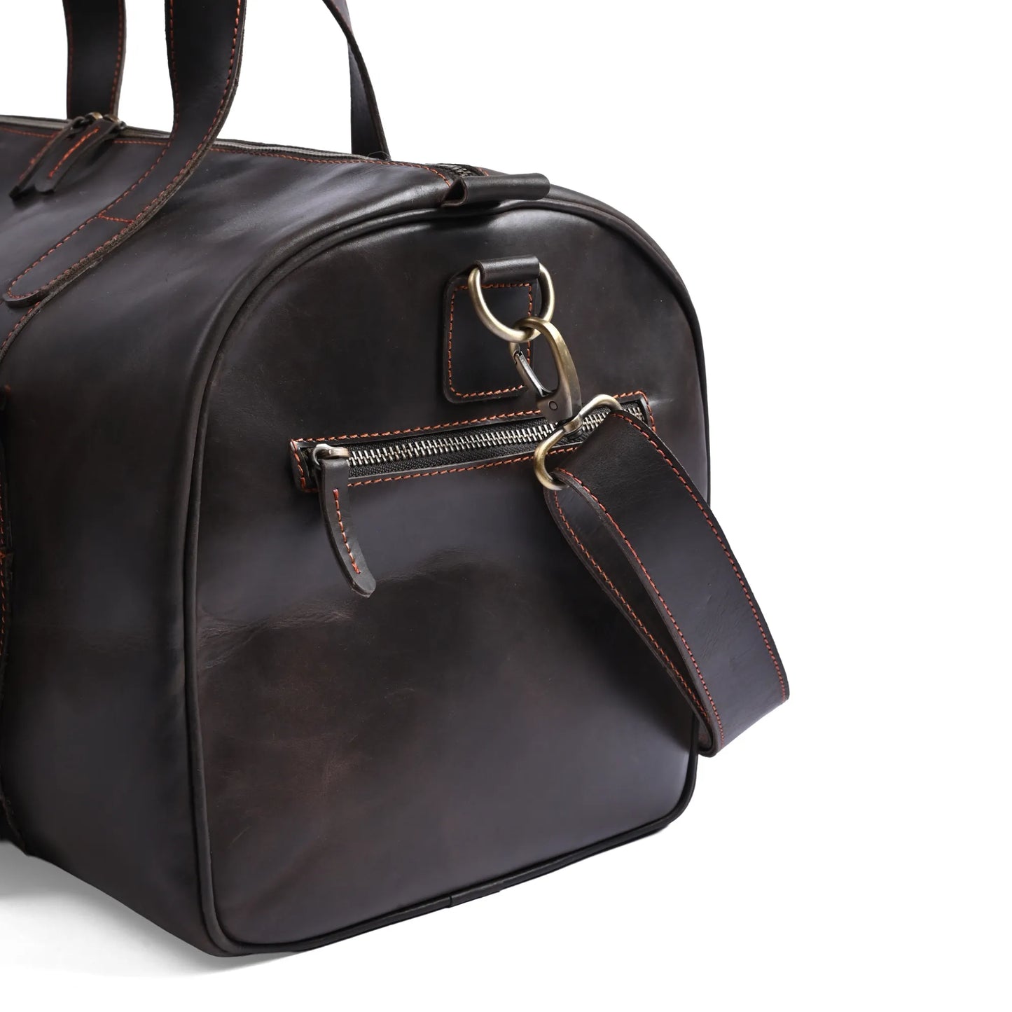 Jacketcart Choco Full-Grain Pull-Up Leather Duffel Bag
