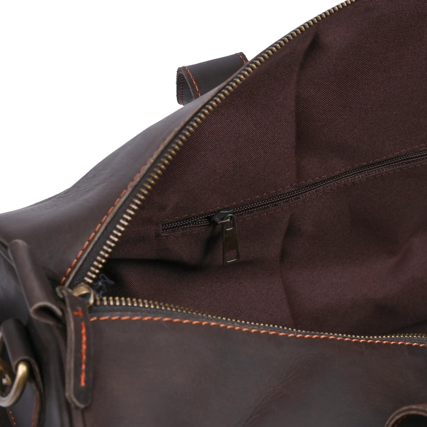 Jacketcart Choco Full-Grain Pull-Up Leather Duffel Bag