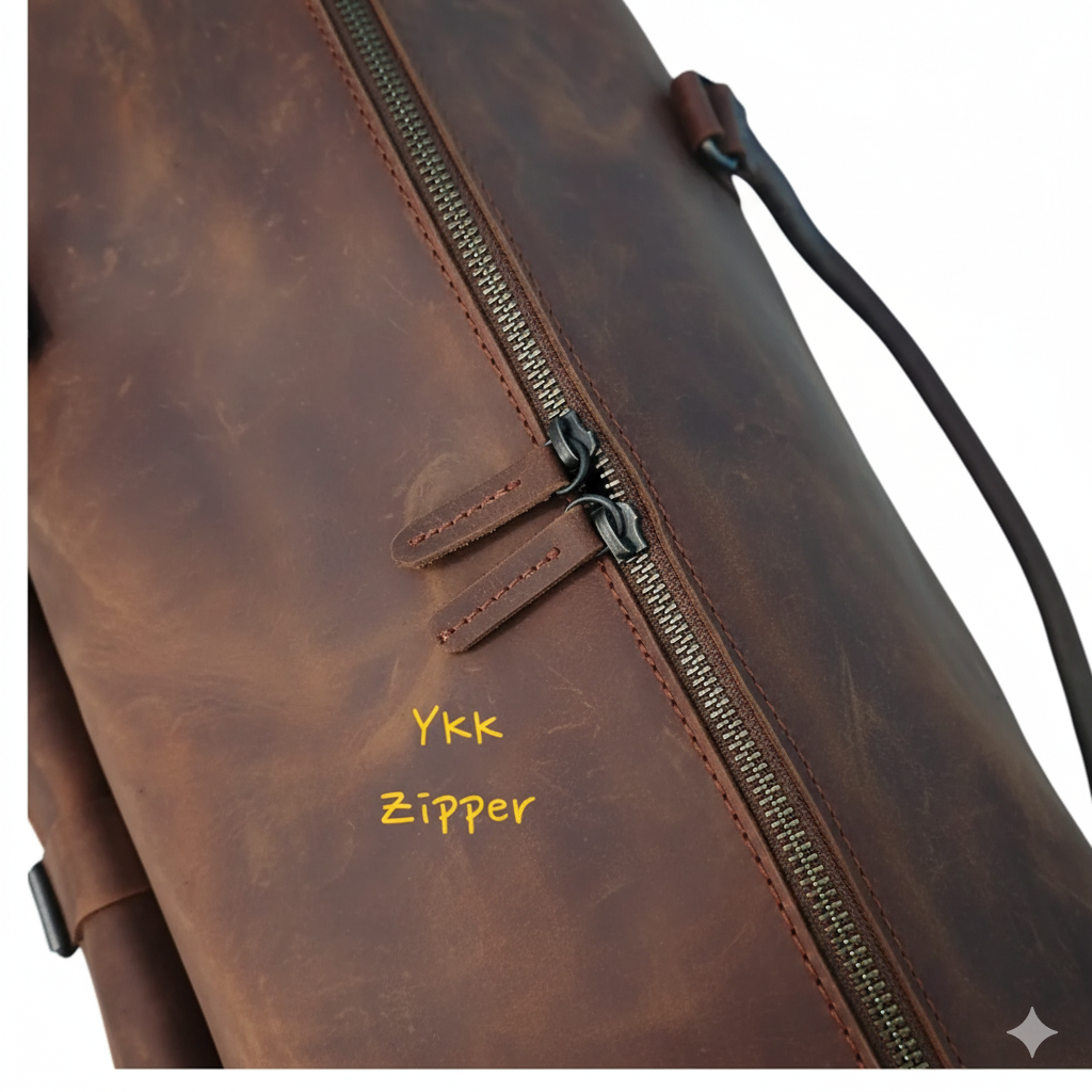 Jacketcart Dark Brown Leather Travel Duffel Bag
