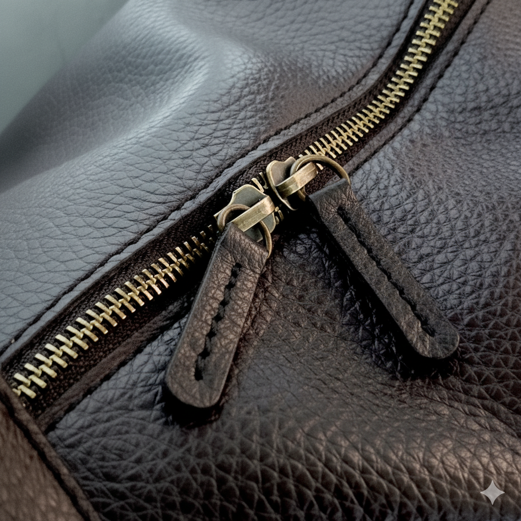 Velmire Softy Black Full-Grain Leather Duffel Bag