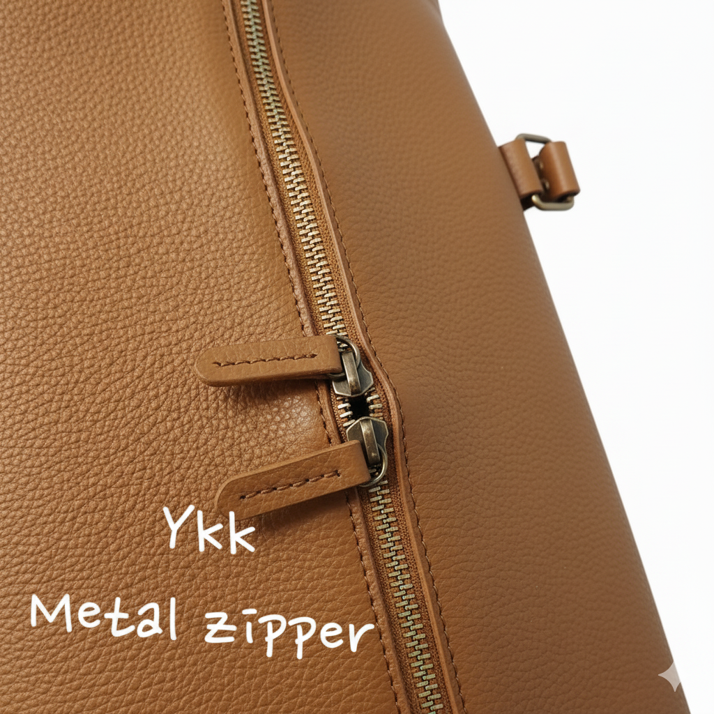 Jacketcart Softy Tan Full-Grain Leather Duffel Bag