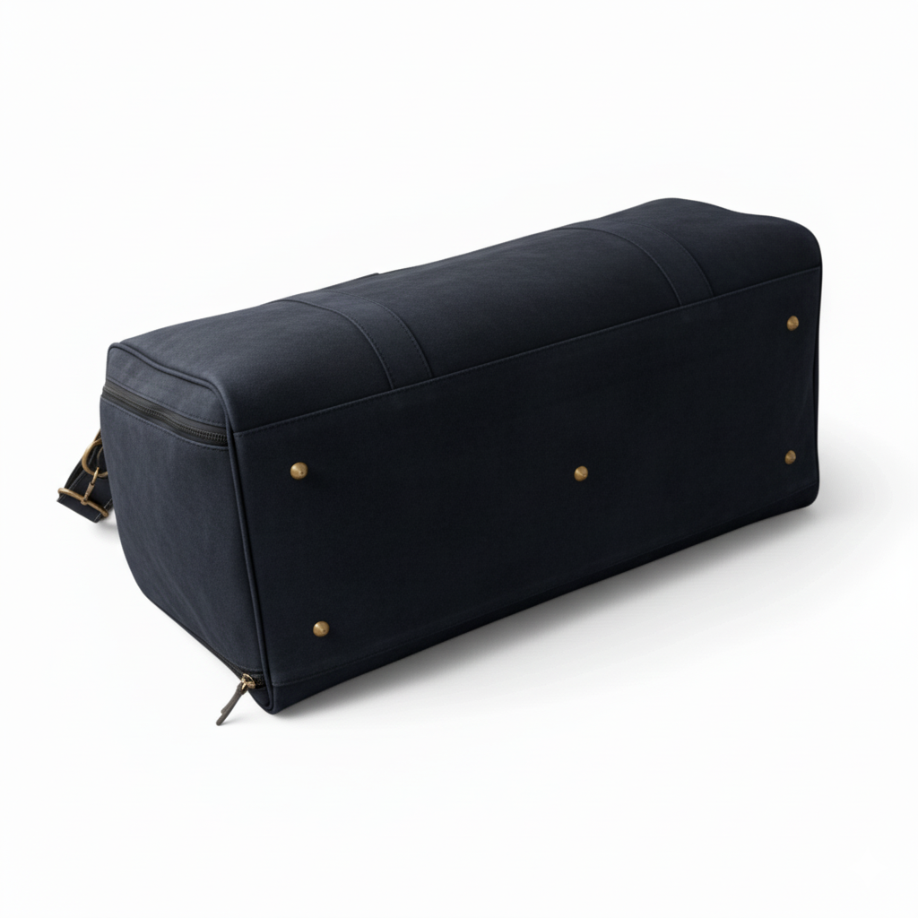 Jacketcart Navy Full-Grain Leather Duffel Bag