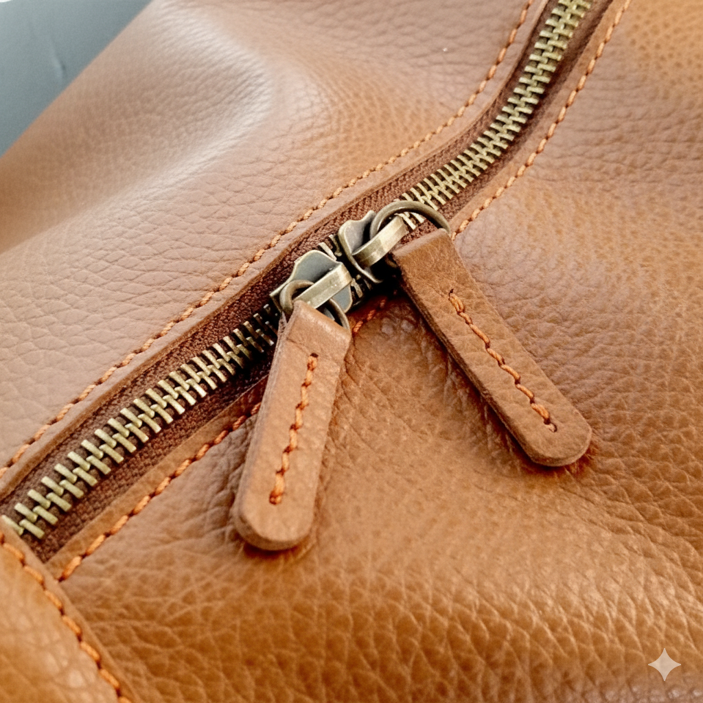 Jacketcart Softy Tan Full-Grain Leather Duffel Bag