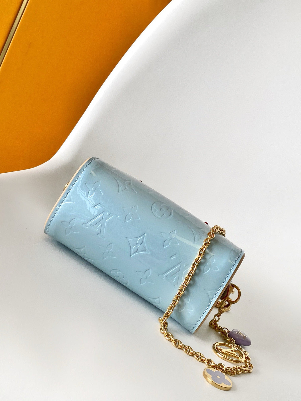 Nano Speedy 16 in Pastel Monogram Vernis Gold Hardware
