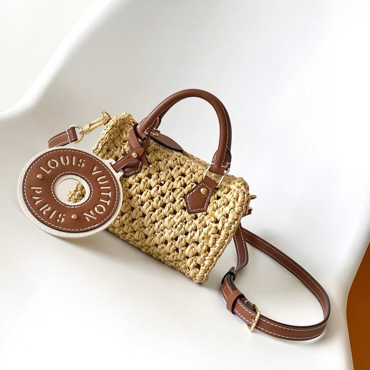 Nano Speedy 16 in Raffia Gold Hardware