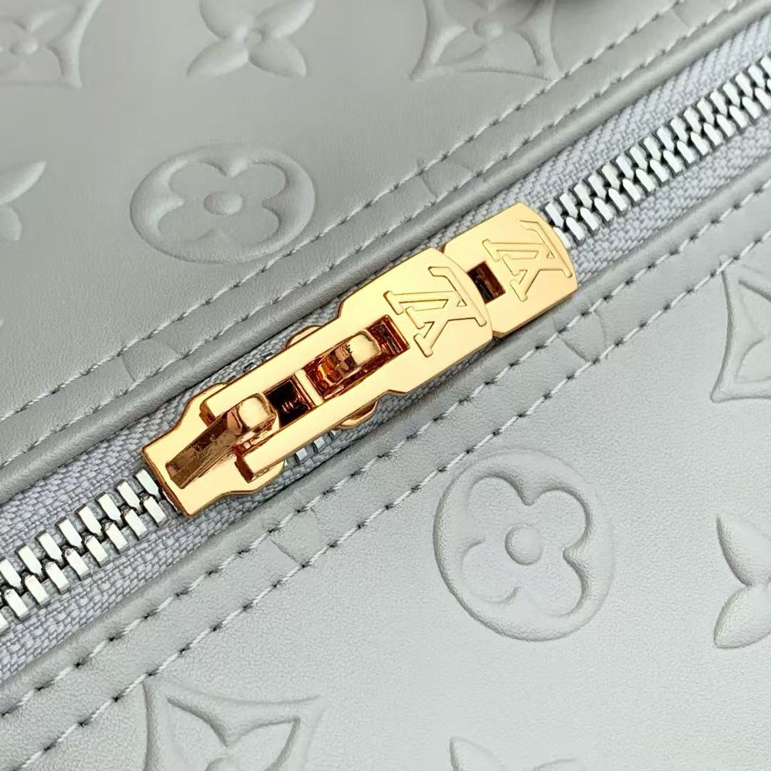Speedy Bandoulière 30 in Grey Embossed Calfskin