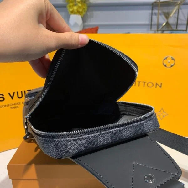 Louis Vuitton Avenue Sling Bag 32cm Taiga Leather M30443 Black