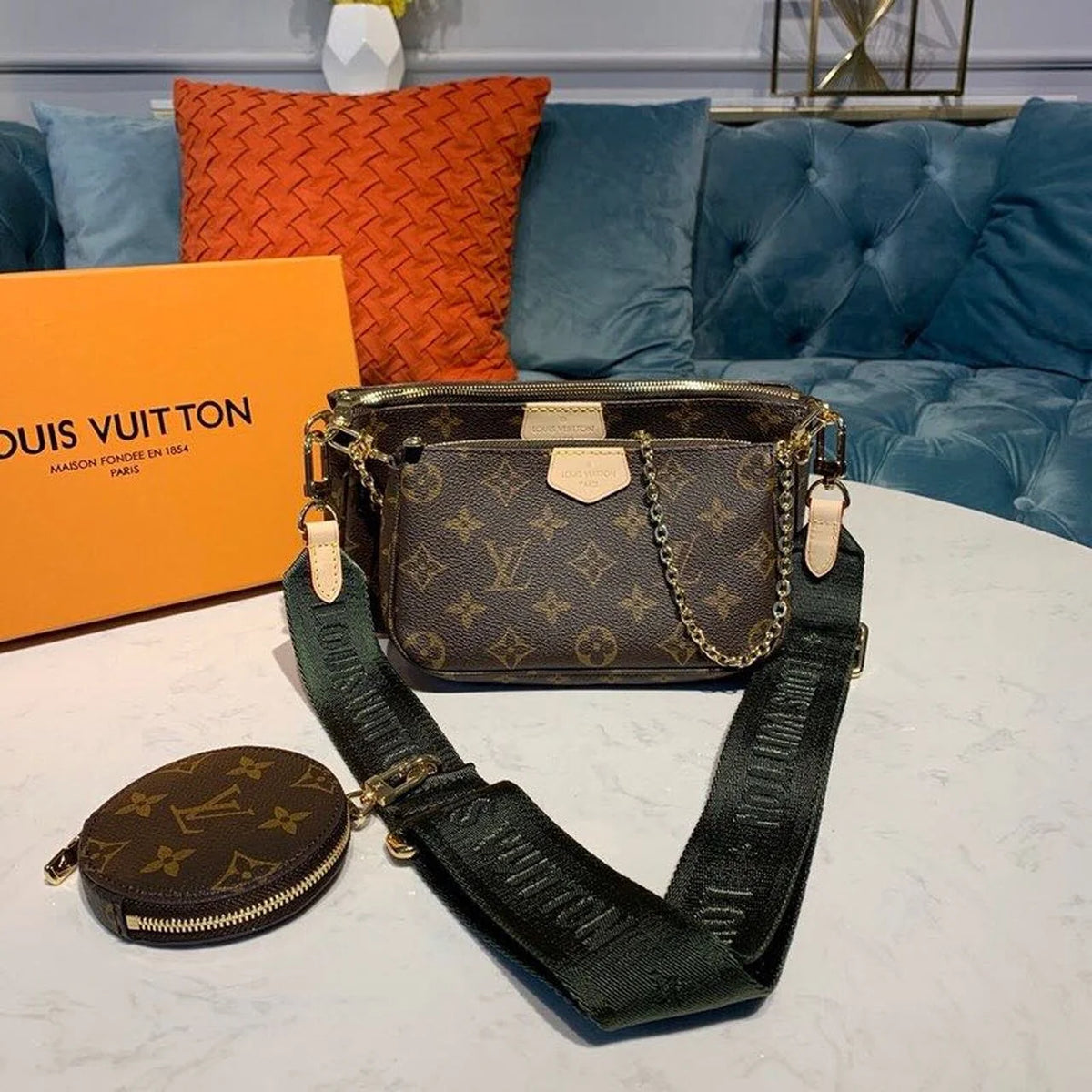 Louis Vuitton Multi Pochette Accessoires Monogram Canvas M44813 Khaki