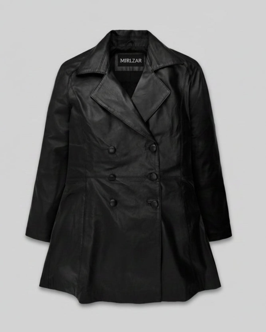 Jacketcart Luxe Leather Trench Coat