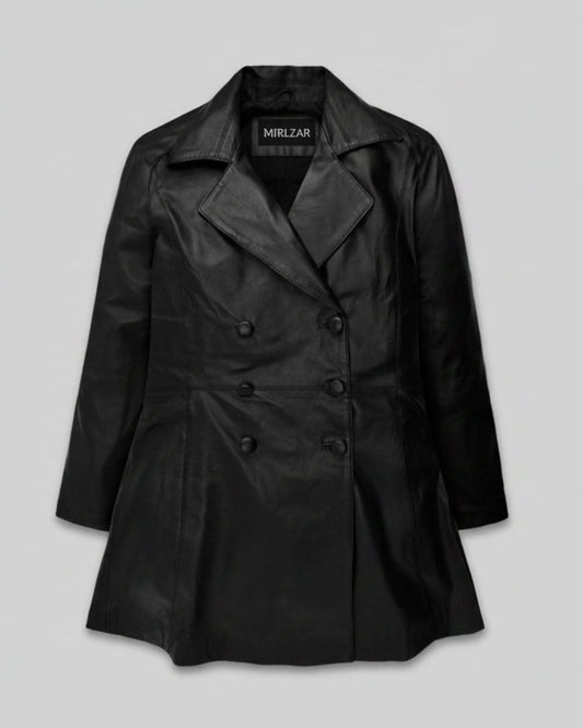 Jacketcart Luxe Leather Trench Coat