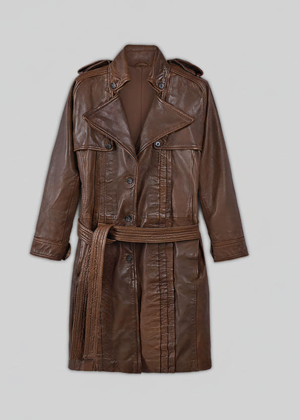 Jacketcart Spanish Brown Leather Long Coat