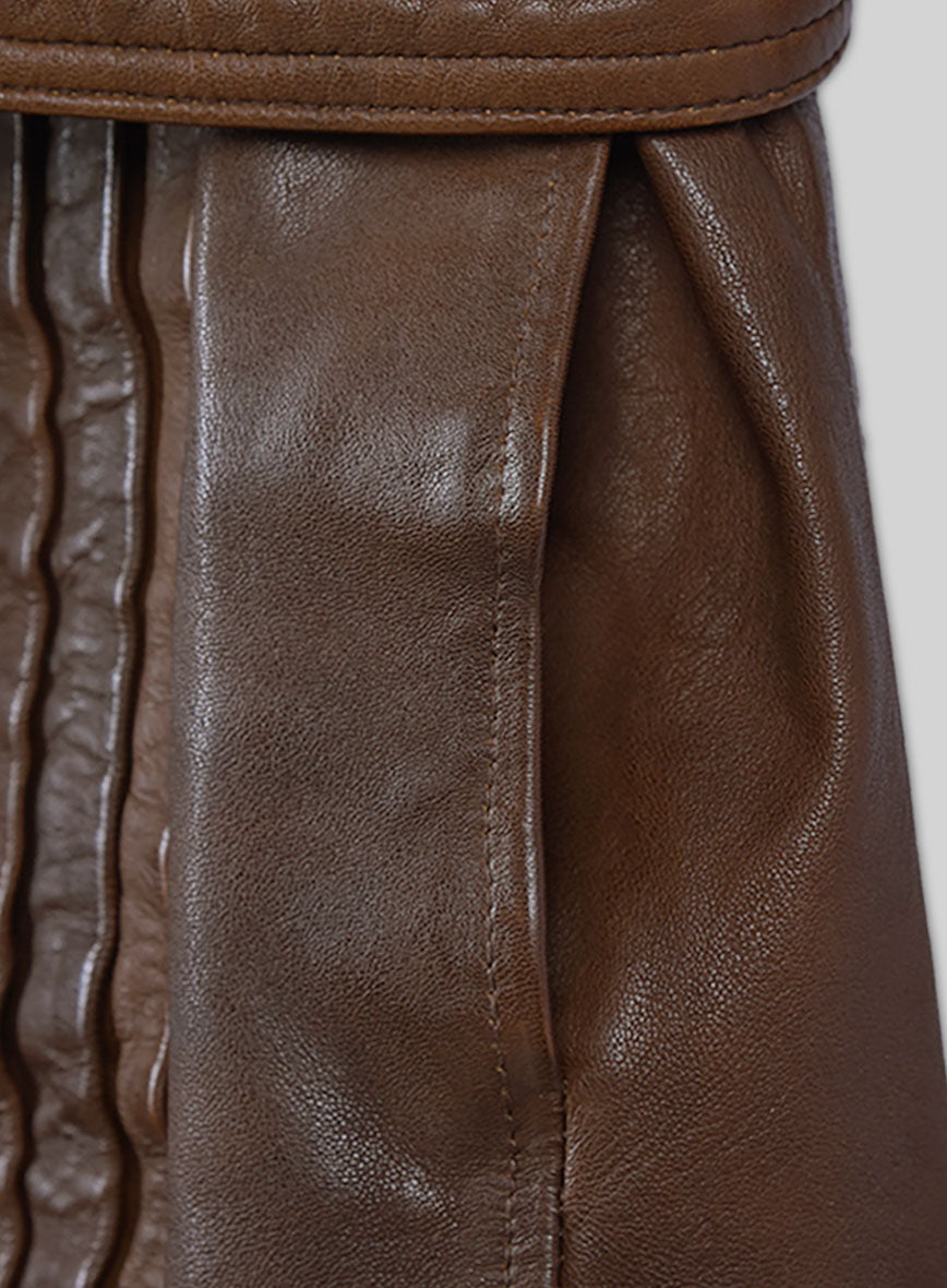 Jacketcart Spanish Brown Leather Long Coat