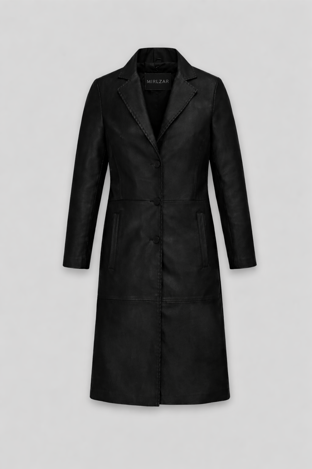 Jacketcart Women’s Black Leather Long Coat