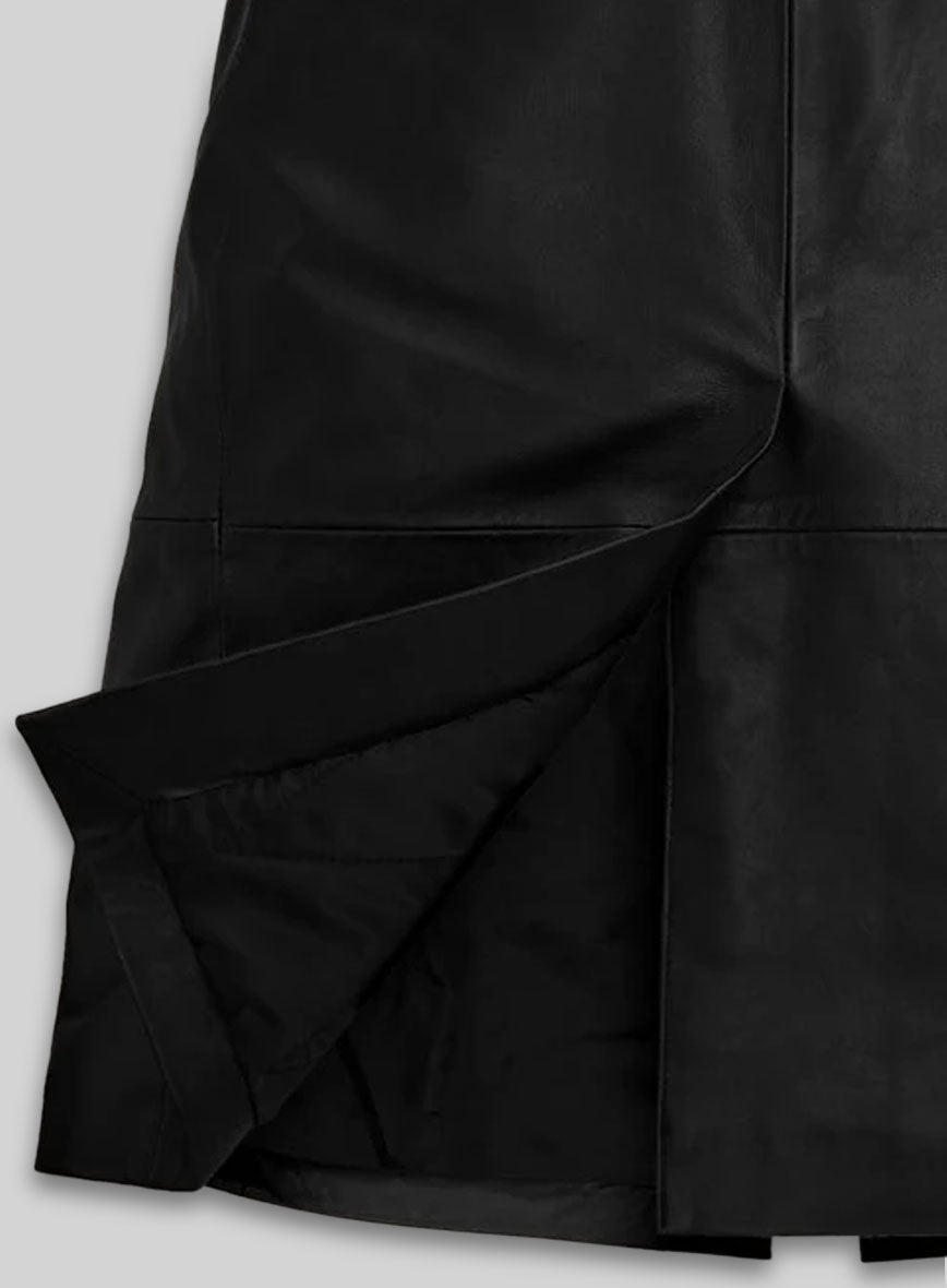 Jacketcart Women’s Black Leather Long Coat
