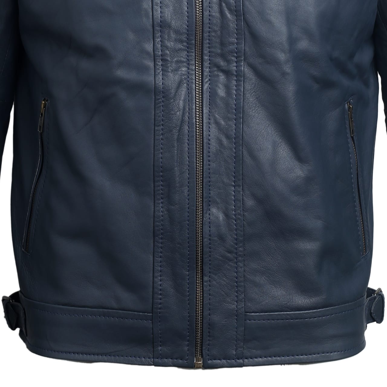 Jacketcart Men Blue Leather Jacket