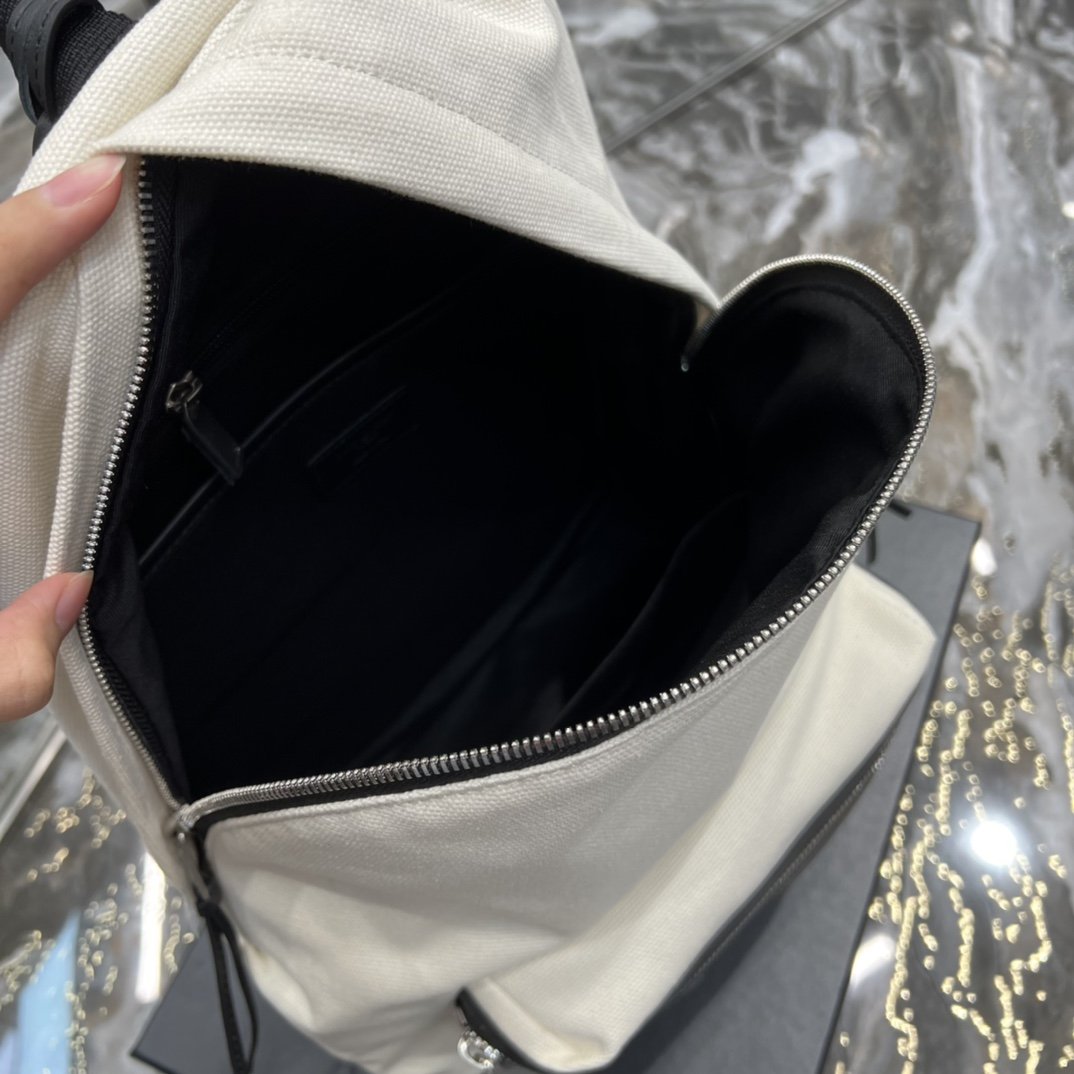 Saint Laurent City Backpack In Canvas Unisex 35cm White – product image 6