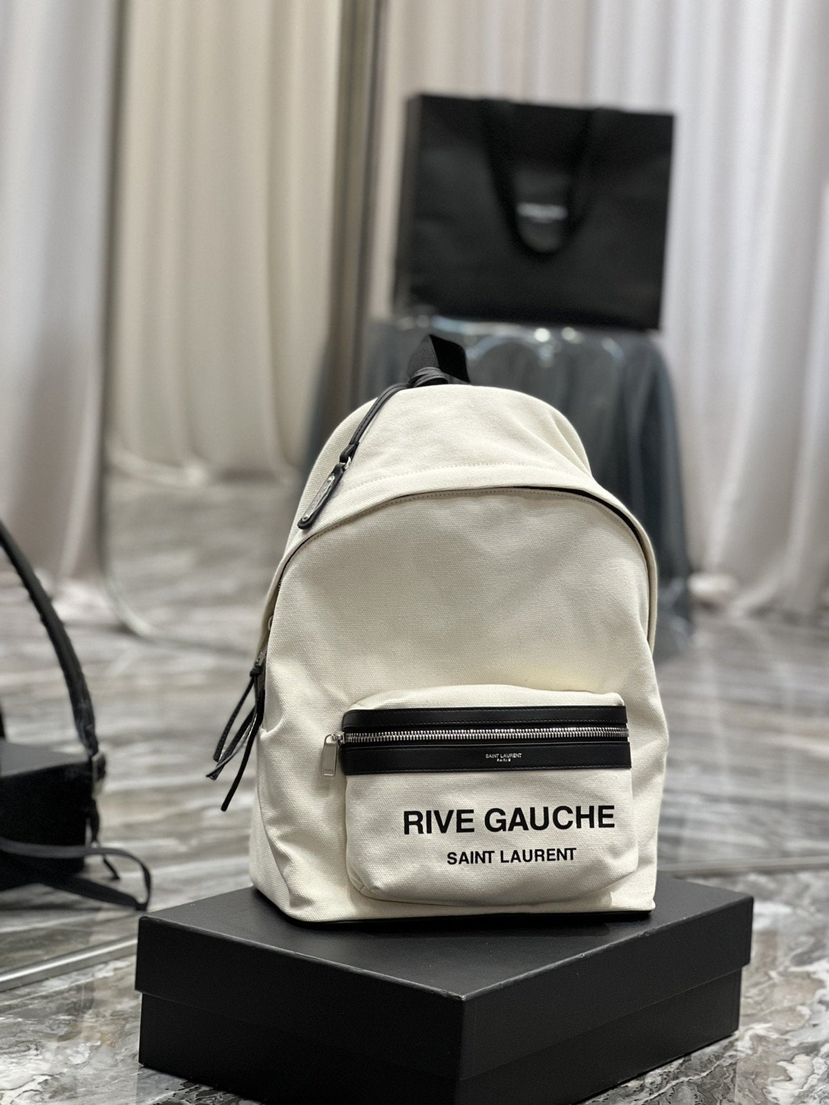 Saint Laurent City Backpack In Canvas Unisex 35cm White – product image 4