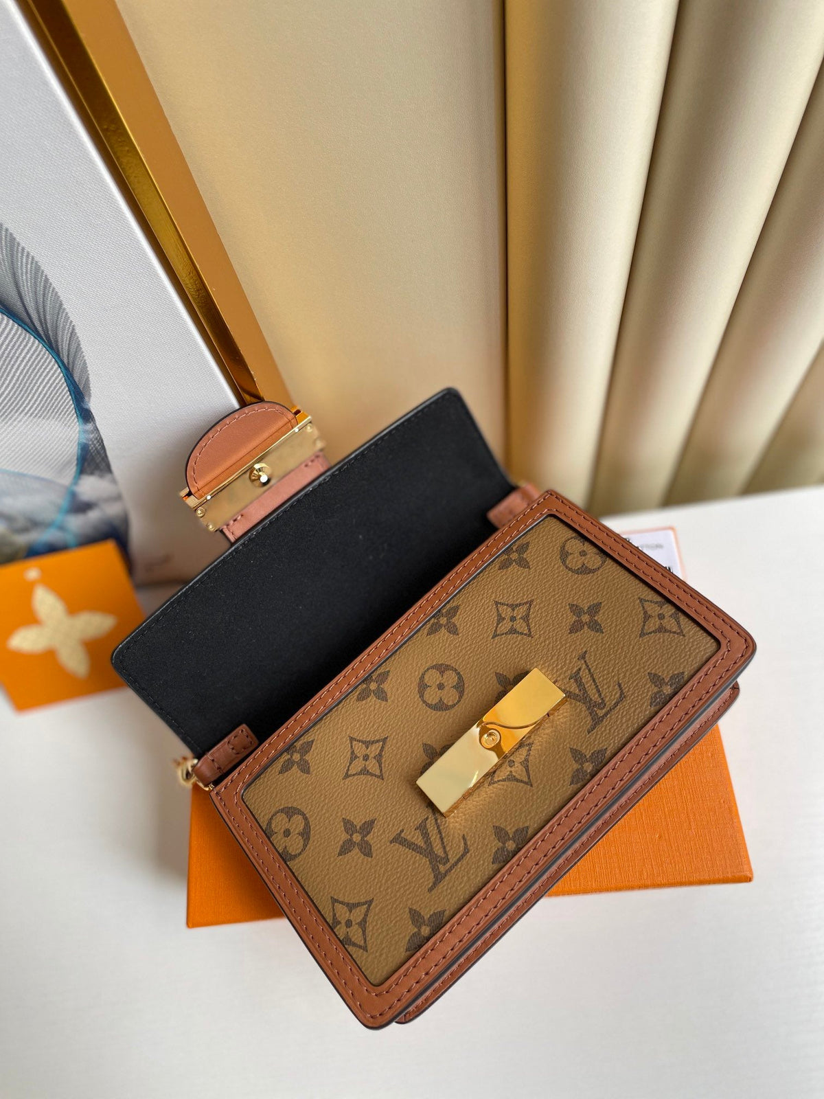 Louis Vuitton Dauphine Chain Wallet Combines Monogram And Monogram Reverse Canvas By Nicolas Ghesquière For Women, Women’s…