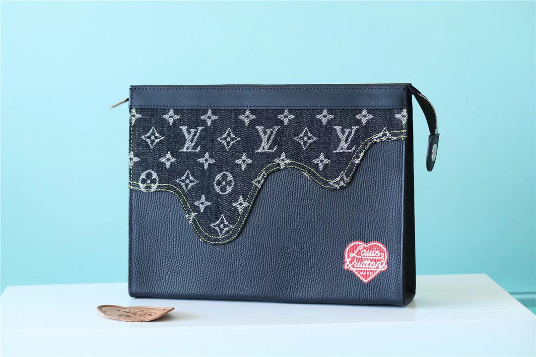 Louis Vuitton Pochette Voyage MM Monogram Drip Black By Nigo For Pre-Spring, Men’s Travel Accessories 27cm LV M45961 –…