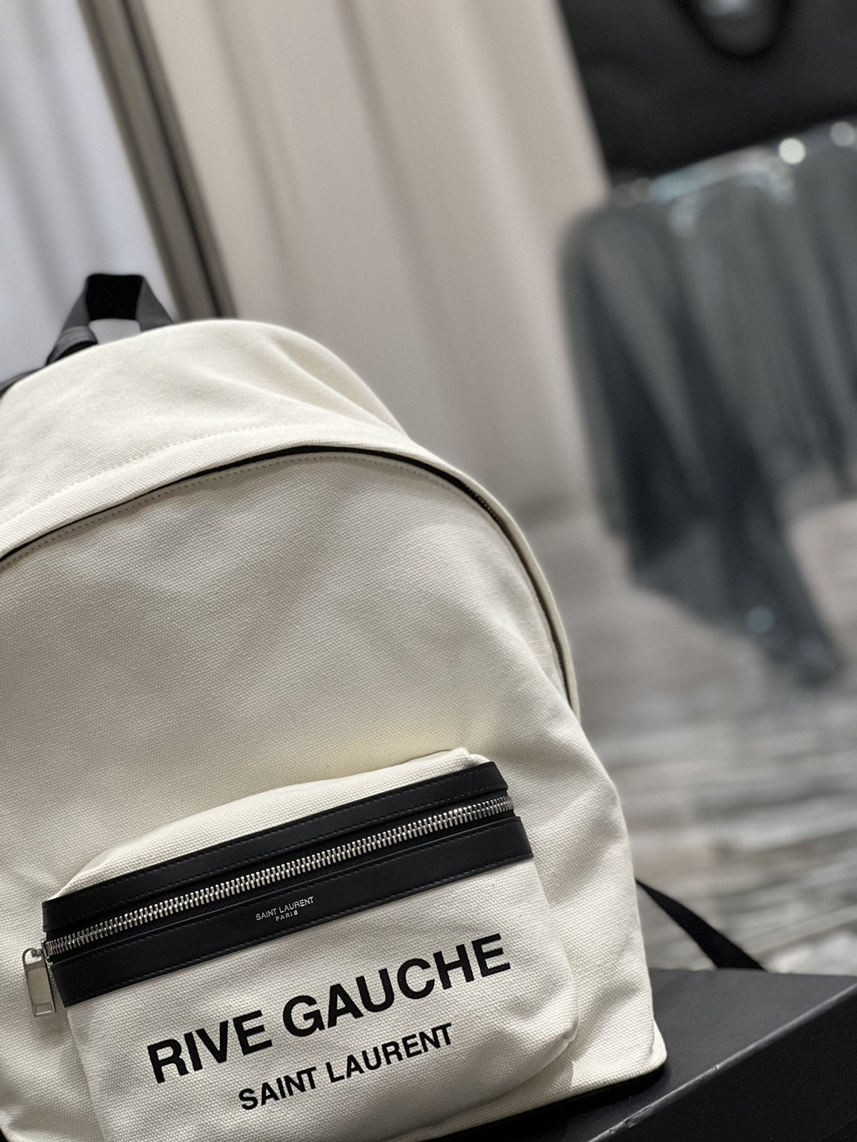 Saint Laurent City Backpack In Canvas Unisex 35cm White – product image 3