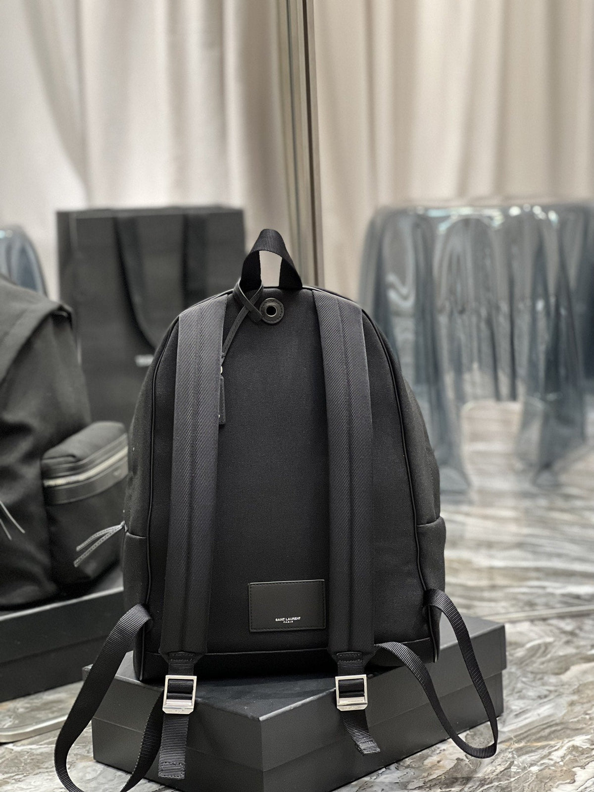 Saint Laurent City Backpack In Canvas Unisex 38cm Black – product image 3