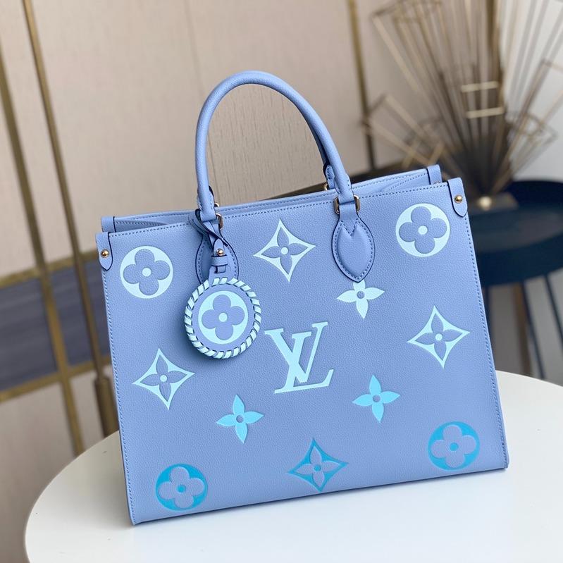 Onthego MM 35CM Summer Blue Embossed Grained Cowhide