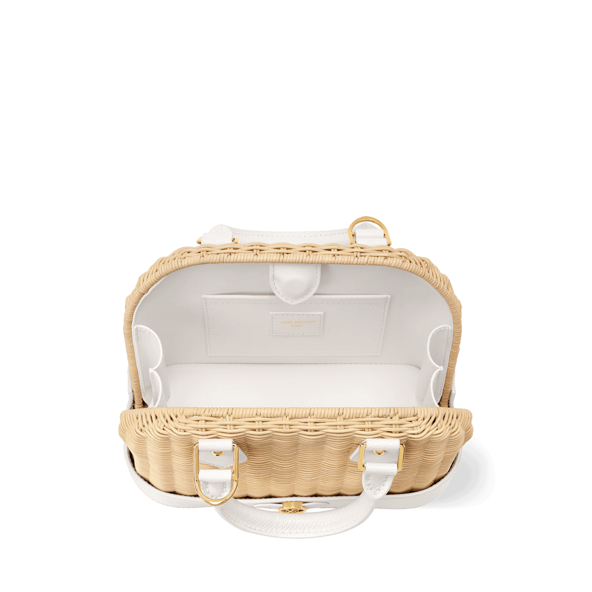 Women's Alma BB Off White Wicker Karung Leather Handbag