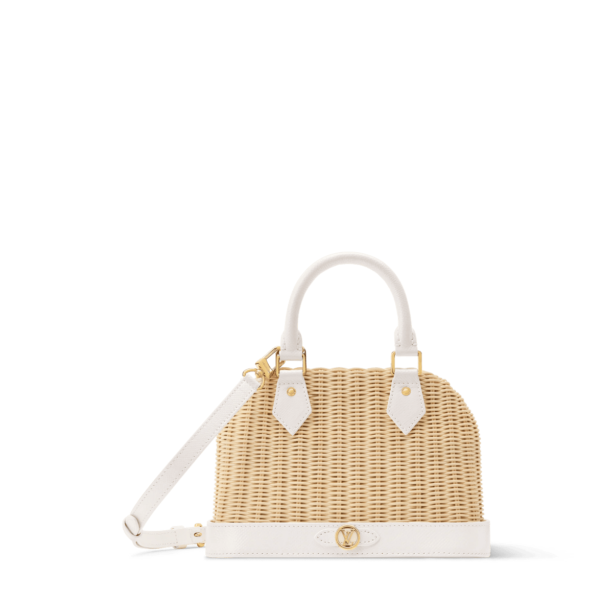 Women's Alma BB Off White Wicker Karung Leather Handbag
