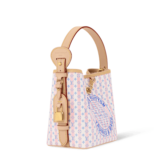 All In BB Monogram Coated Canvas Stamp Blue Gold-Toned Hardware