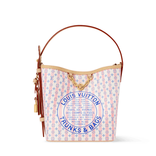 All In BB Monogram Coated Canvas Stamp Blue Gold-Toned Hardware