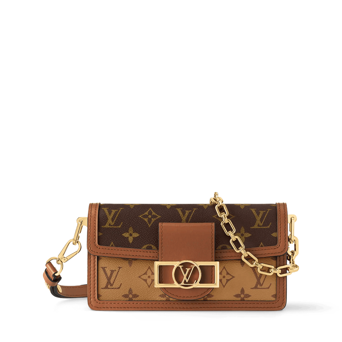 Women's Dauphine East West Monogram Reverse Canvas Shoulder Bag