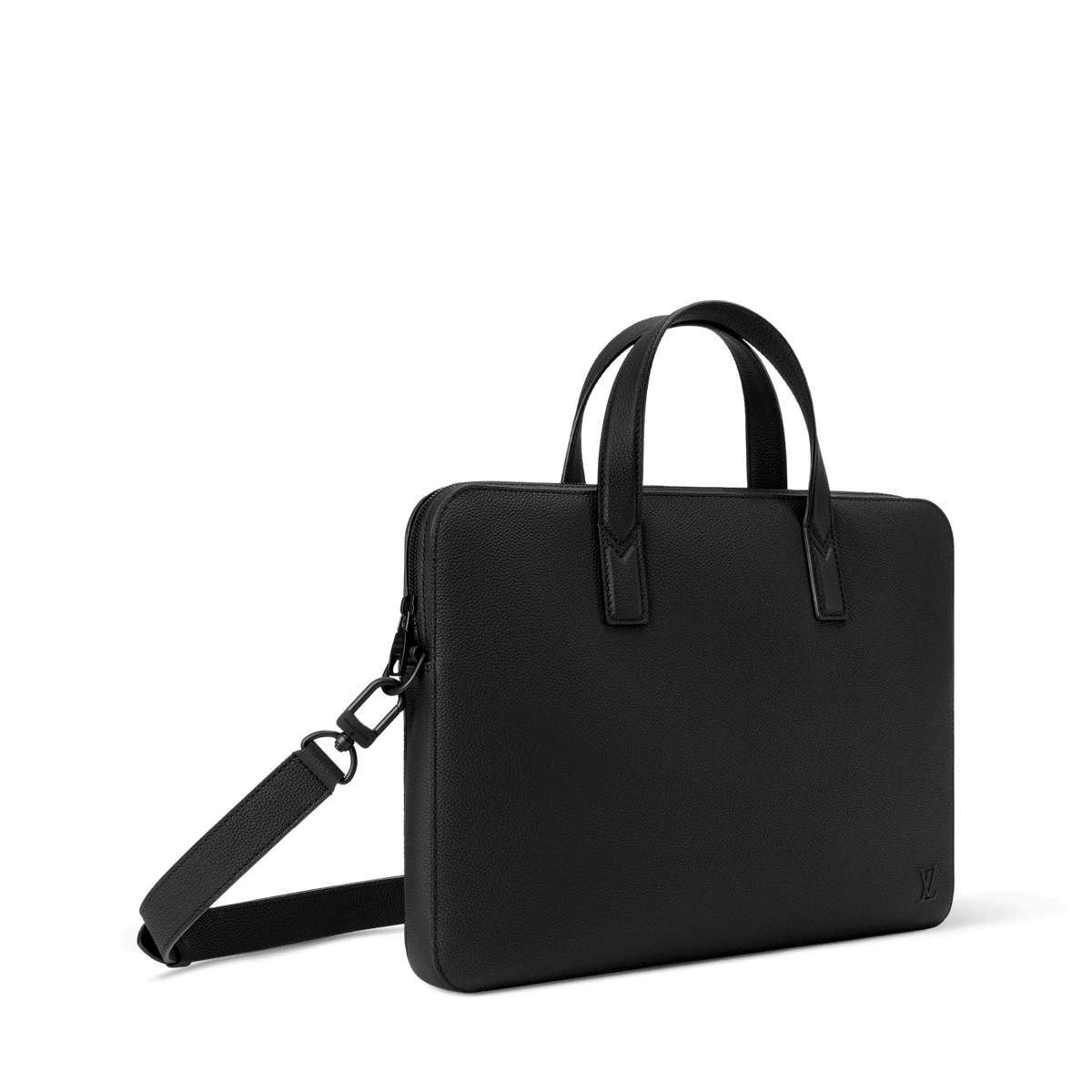 Men's Gate Briefcase Waxy Calfskin Black