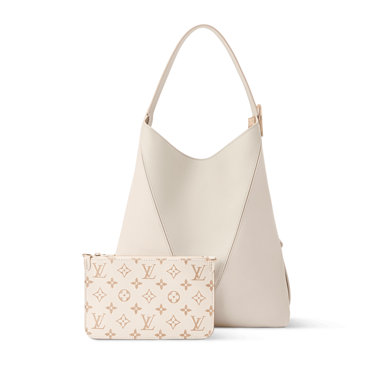 Women's Low Key Hobo MM Quartz Gray Calfskin Hobo Bag
